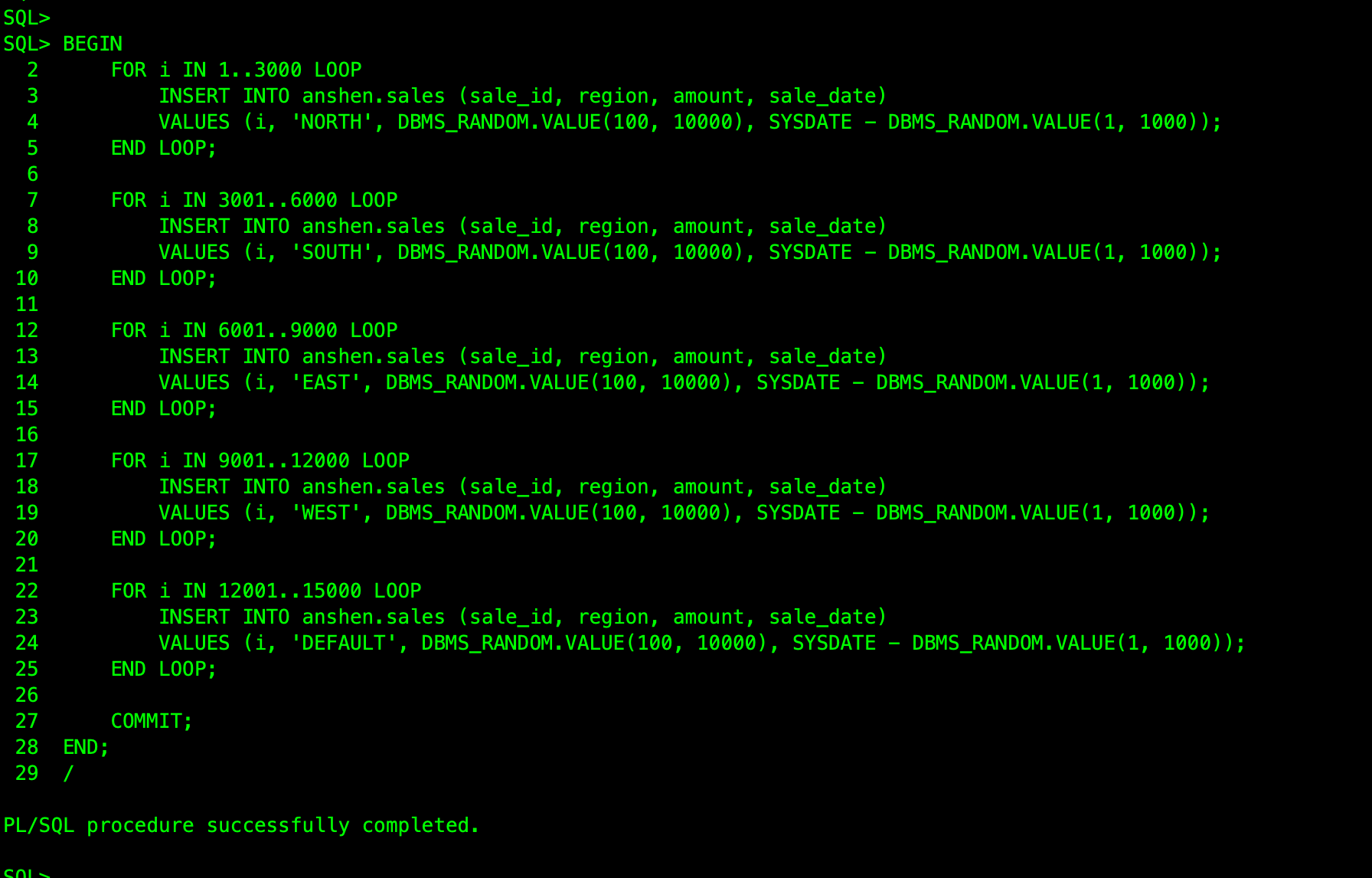 Oracle list anshenwang 