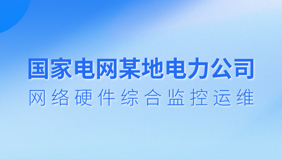 国家电网某地电力公司网络硬件综合监控运维项目