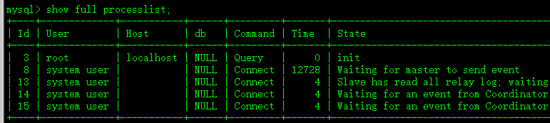 【mysql】PROCESSLIST 查看运行中的线程