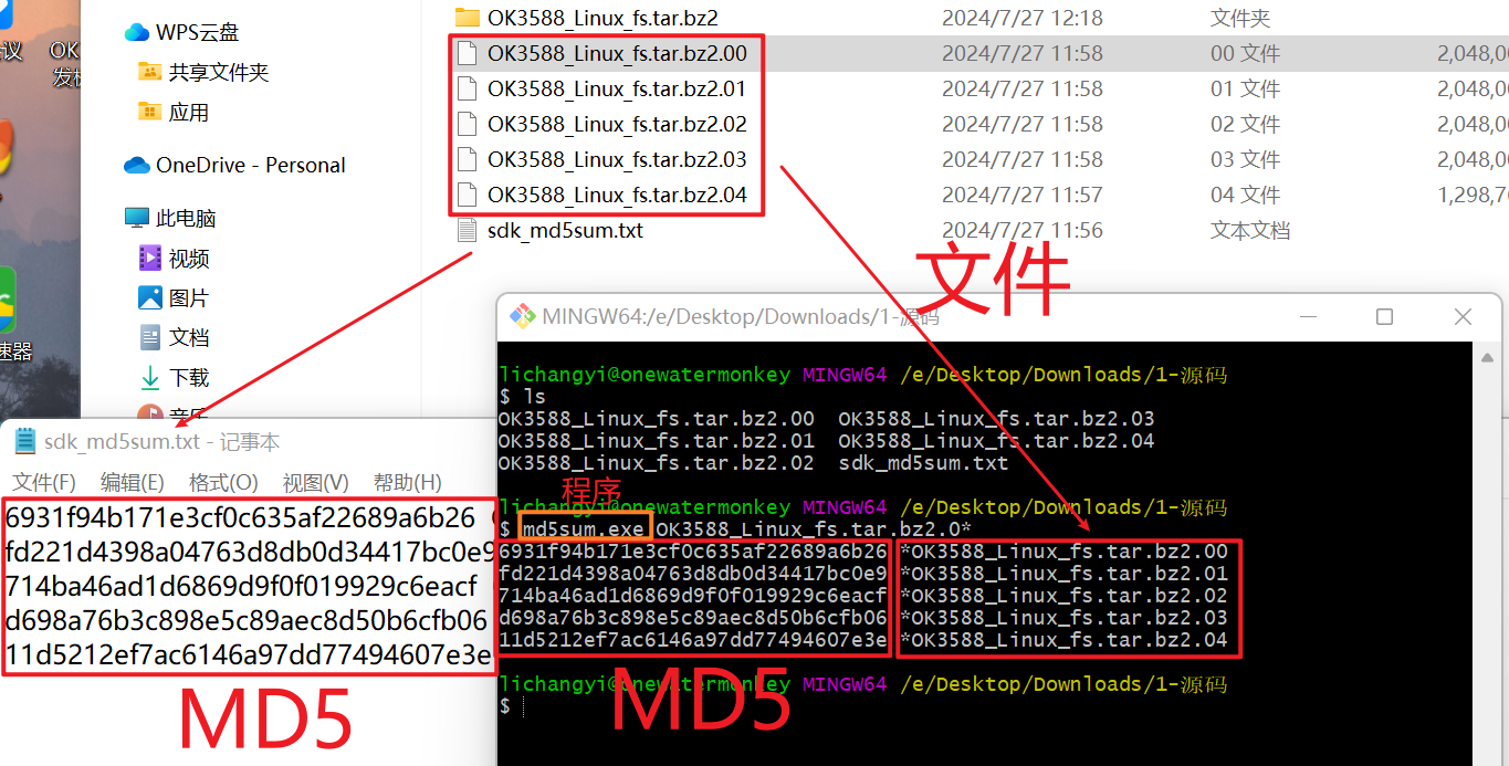 Windows下校验压缩包MD5码和解压分段压缩包