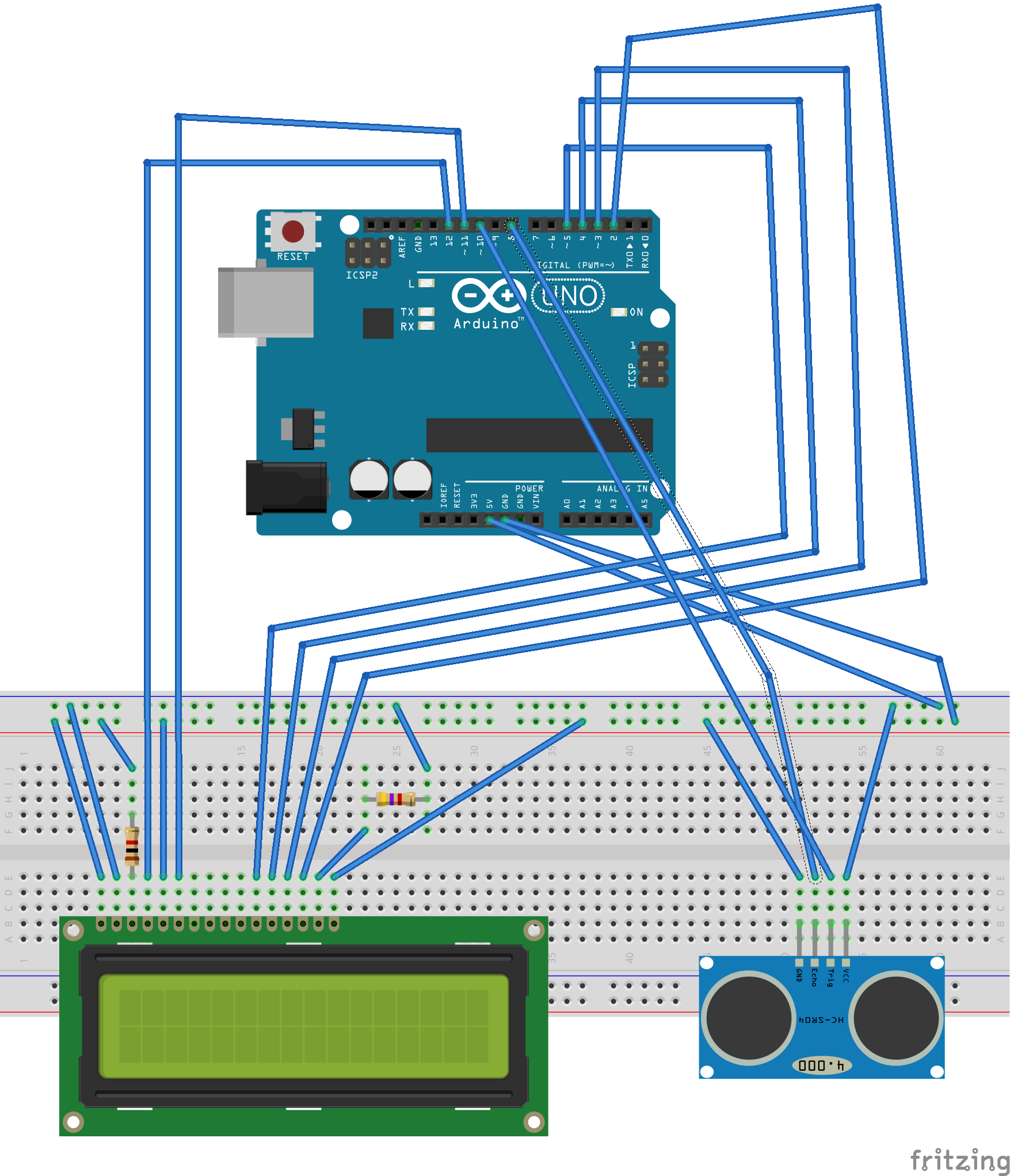 arduino实现超声波测距仪