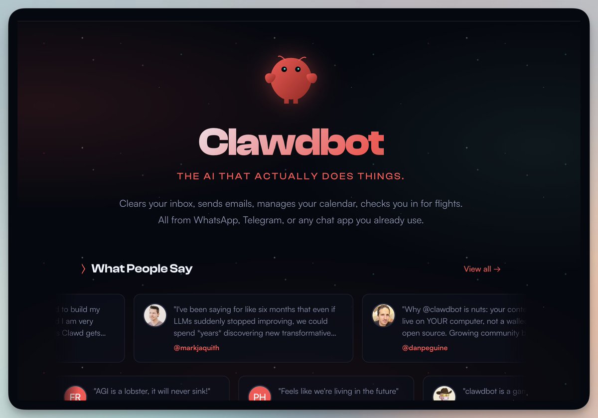 Clawdbot 官网首页