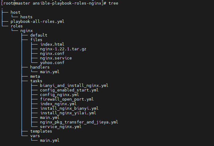 playbook+roles安装nginx实战