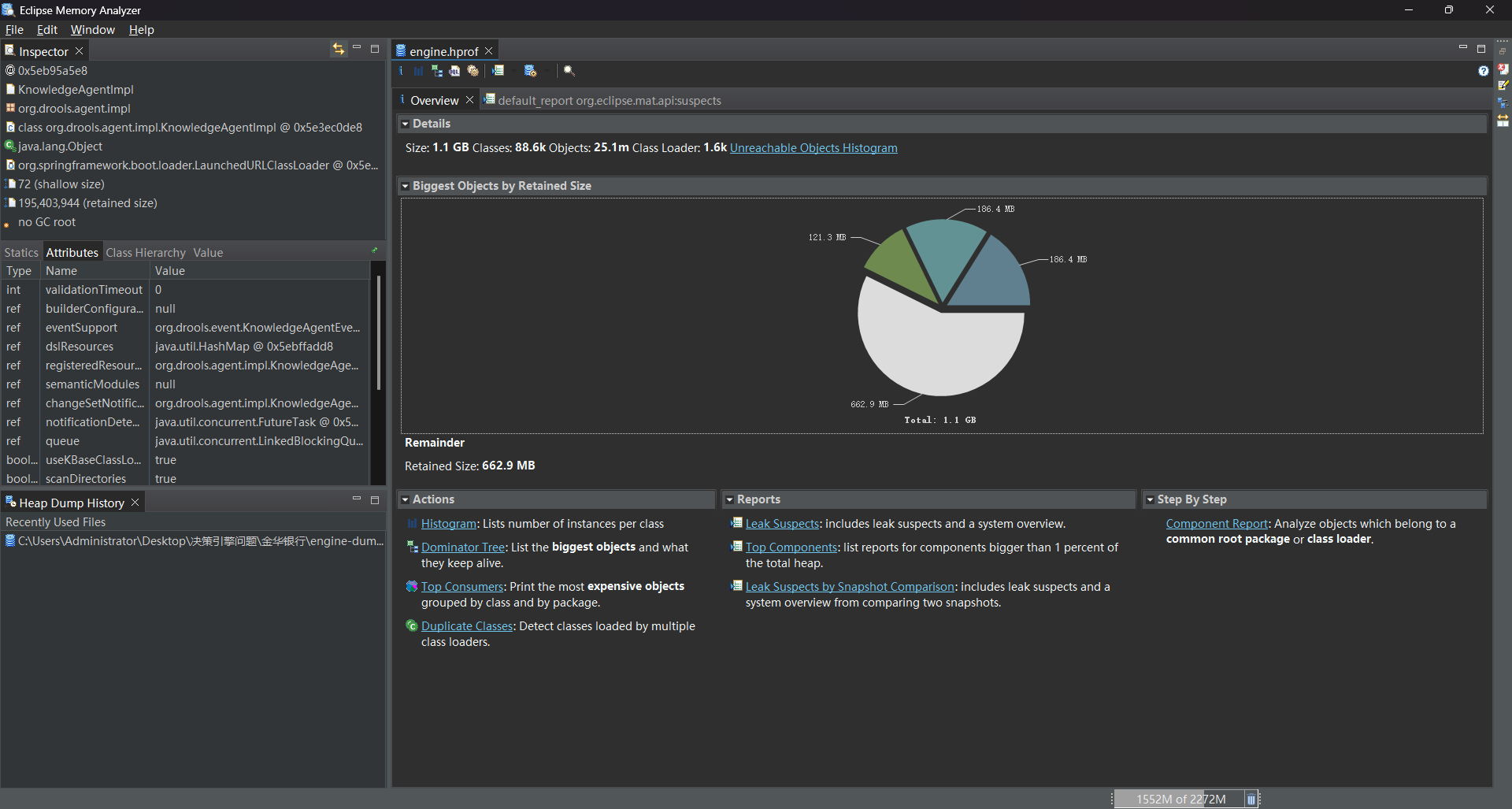 MemoryAnalyzerTool(mat)分析dump文件