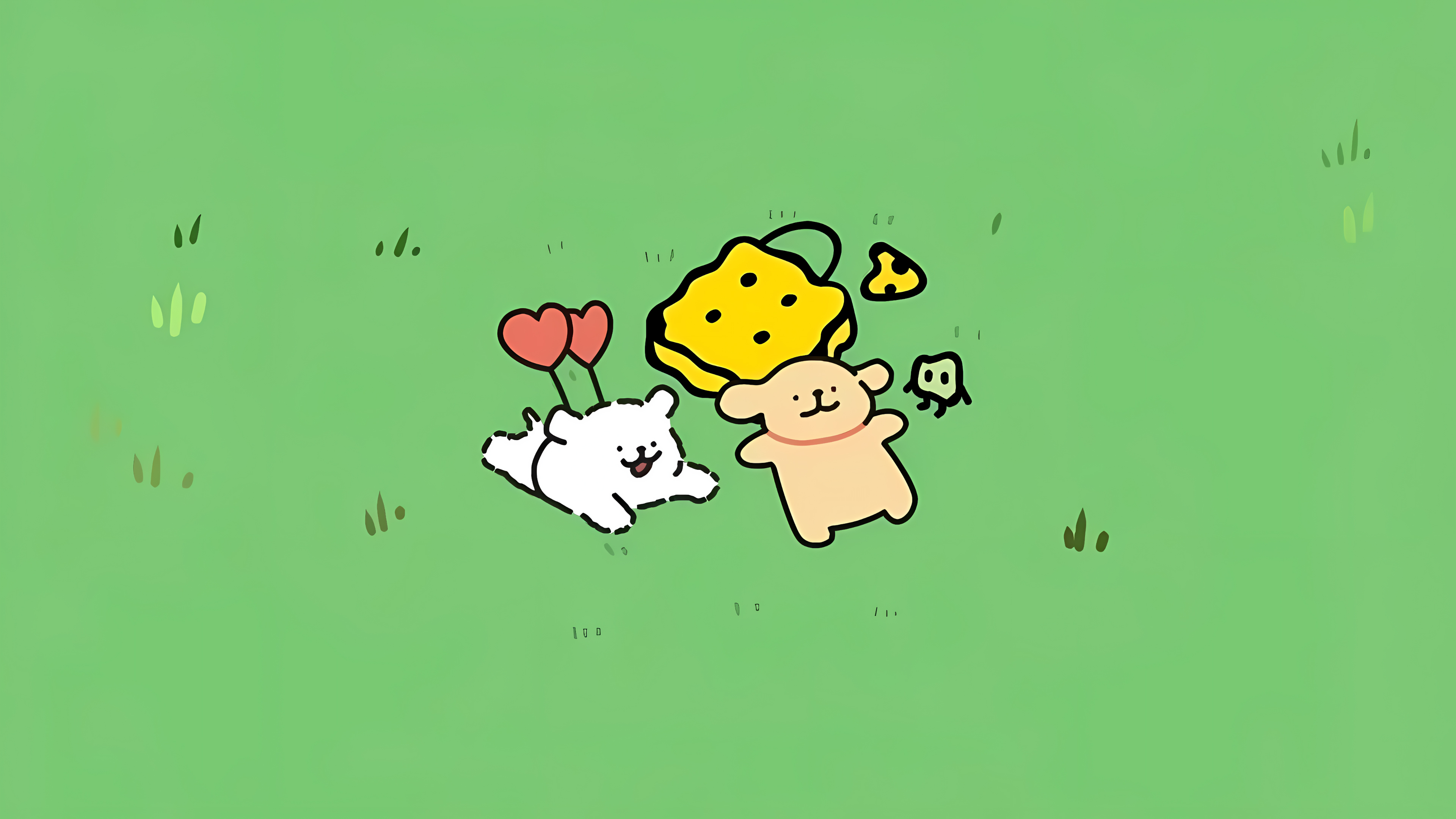 线条小狗4K高清电脑壁纸3840x2160