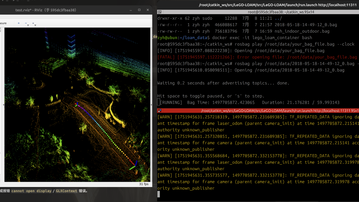 LeGO-LOAM Docker for ROS Noetic