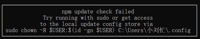 执行npm run serve有时提示npm update check failed