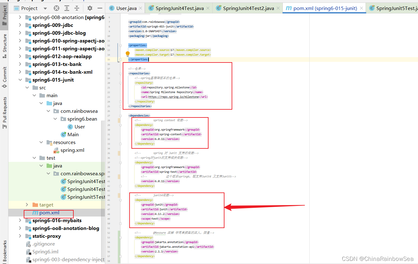 Spring 对 Junit4,Junit5 的支持上的运用