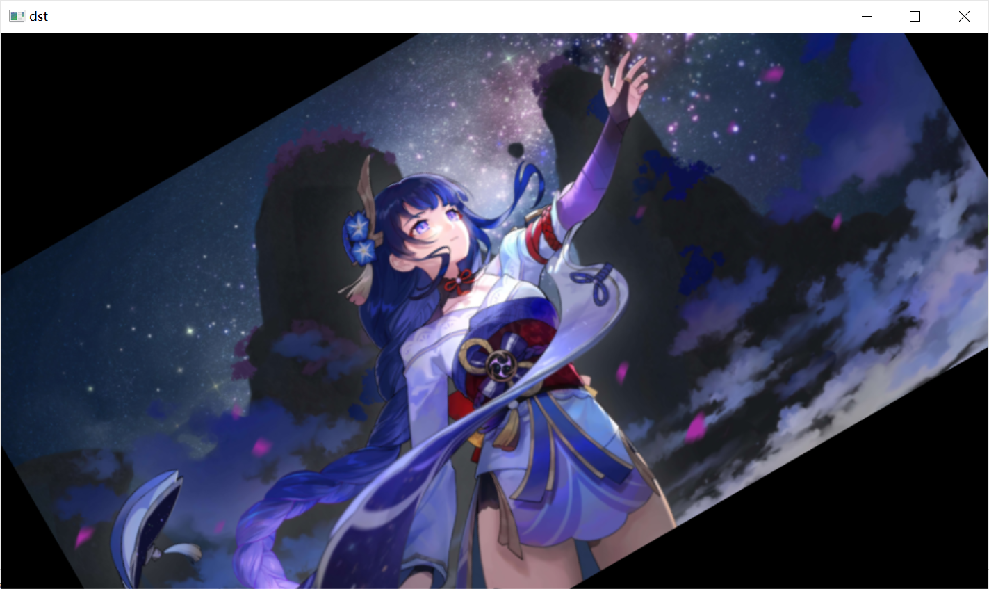 图像仿射实现旋转效果