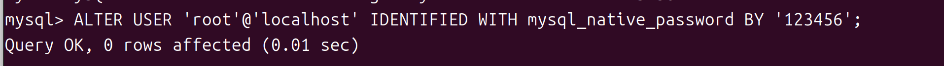 ALTER USER 'root'@'localhost' IDENTIFIED WITH mysql_native_password BY '你想要修改成的密码'