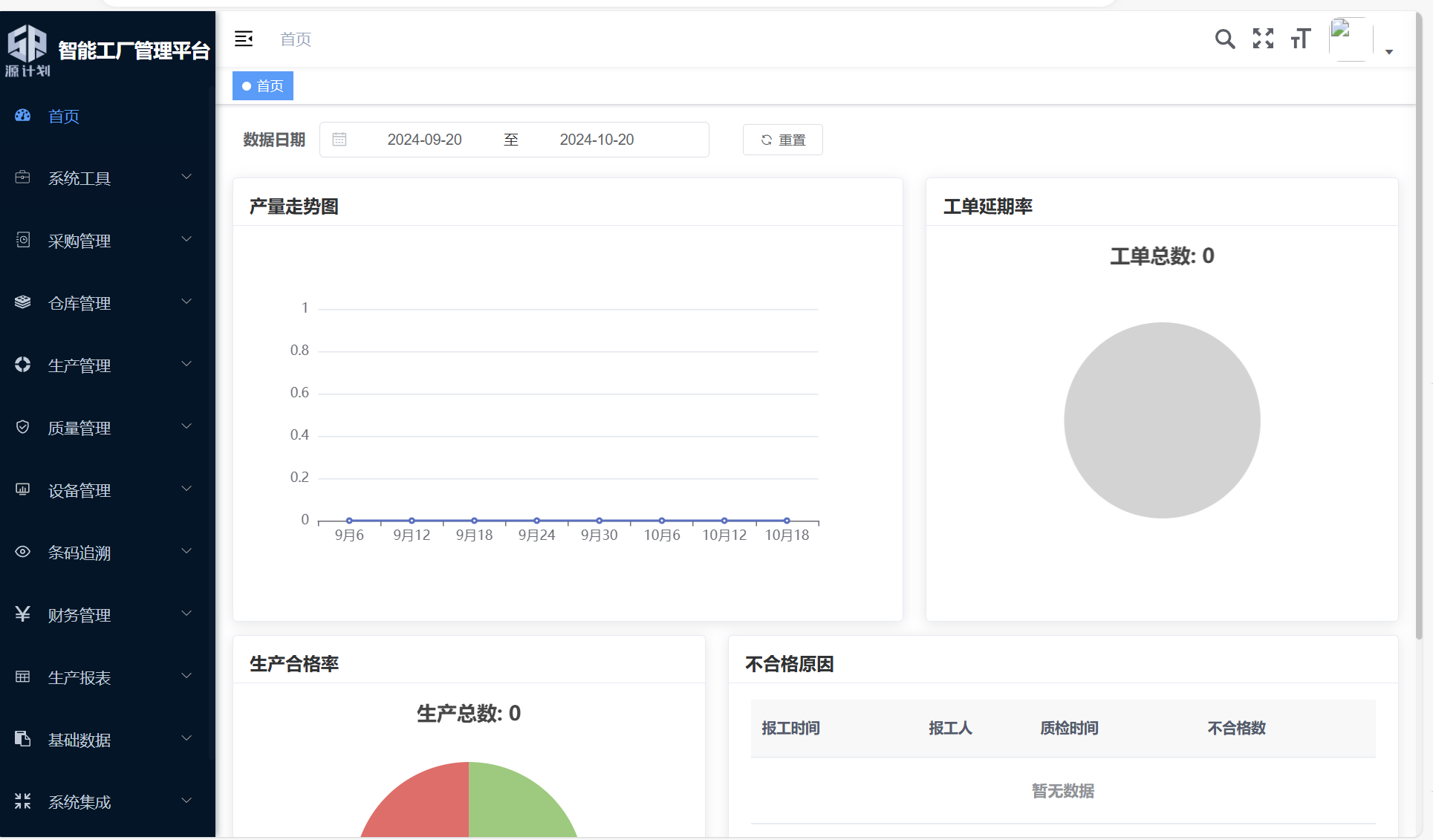 源计划智能工厂MES系统(开源版)