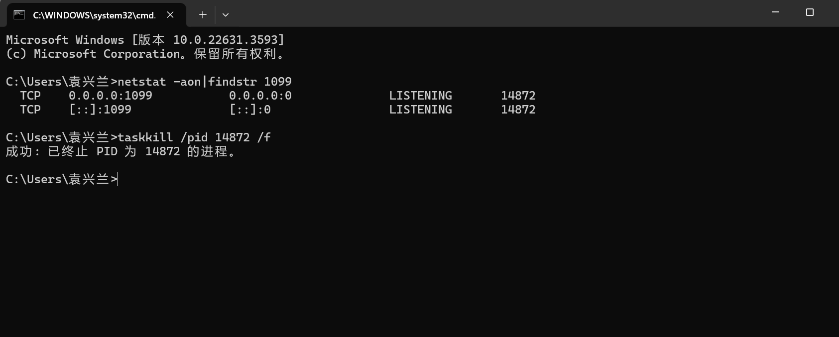 解决错误运行‘Tomcat 9.0.35‘: 地址 localhost:1099 已在使用