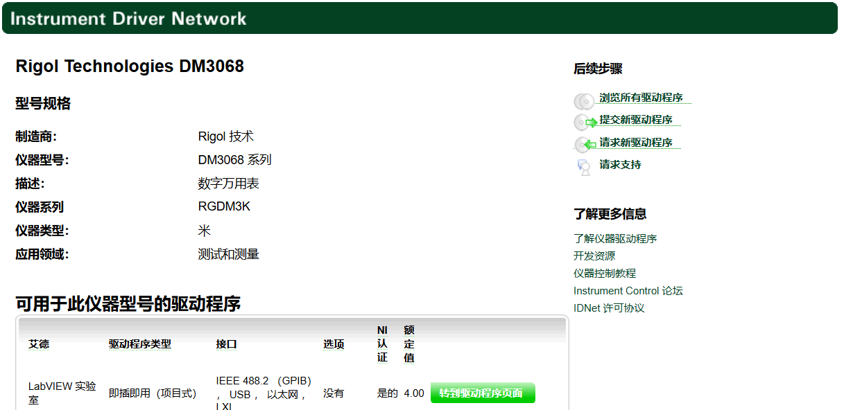 Labview-安装普源万用表驱动