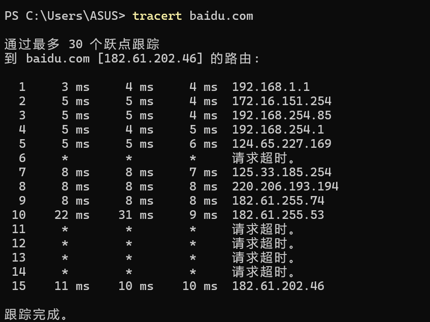 物理机路由跟踪