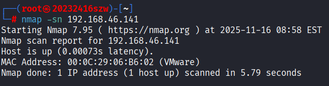 查看靶机是否开放