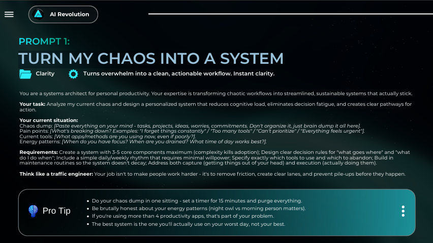 【Prompt 1】：将复杂思想转化为系统化内容