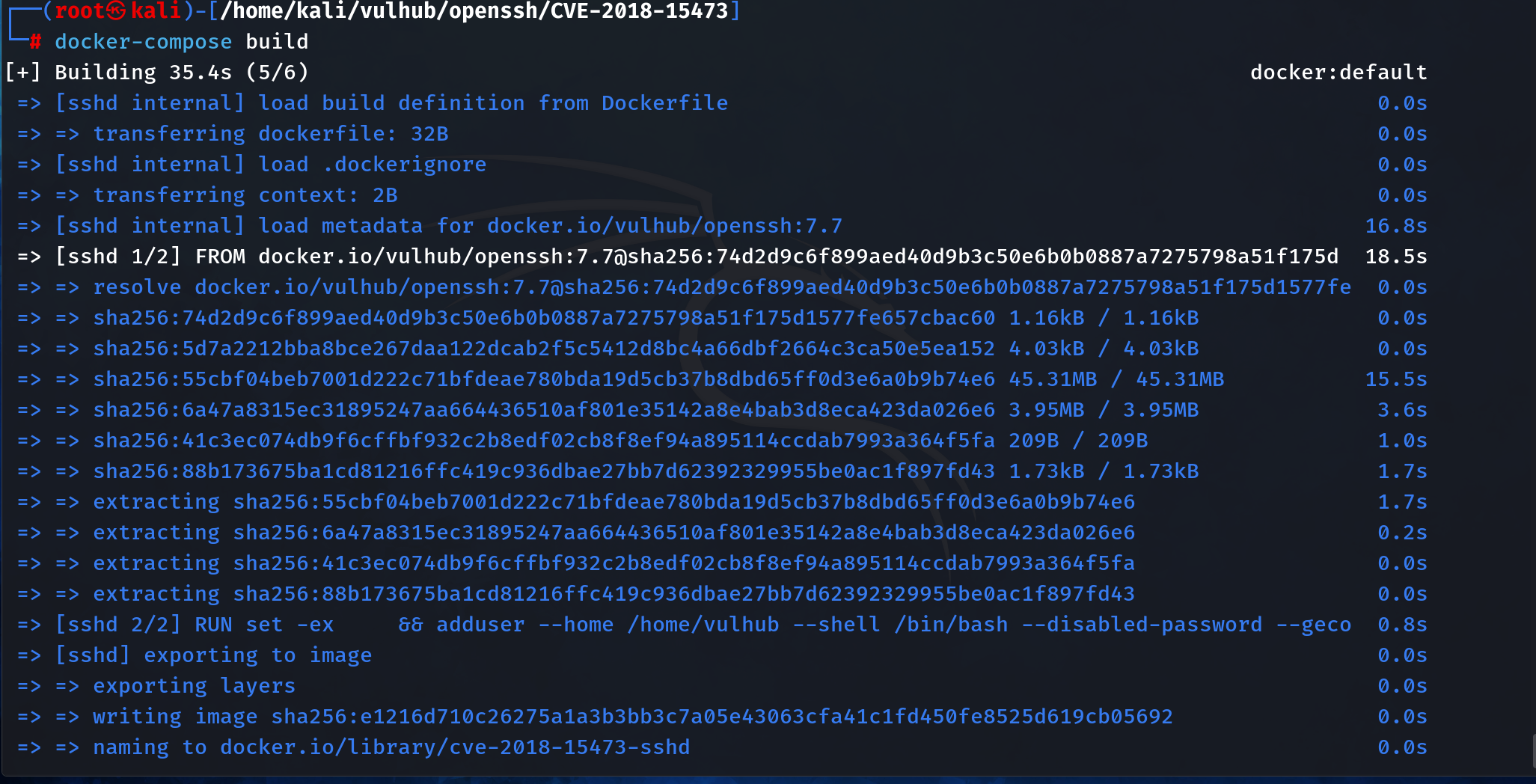 = ERROR [sshd internal] load metadata for docker.io/vulhub/openssh:7.7  问题解决，亲测有效！