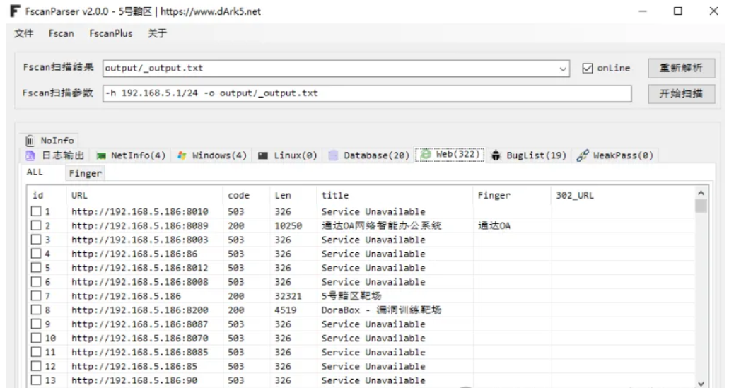 fsacn输出结果的图形化工具 - FscanParser