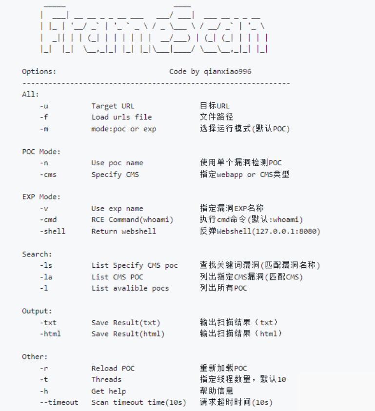 FrameScan：cms漏洞检测框架