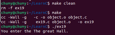 Linux系统下Makefile，出现make: Nothing to be done for ex19.c.的解决办法