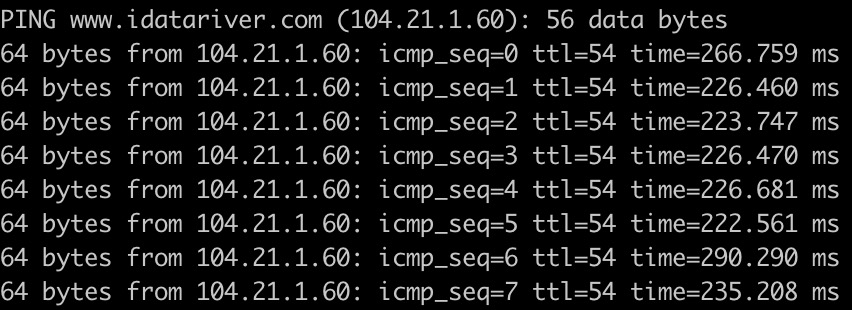 www.idatariver.com在国内的访问ping延时