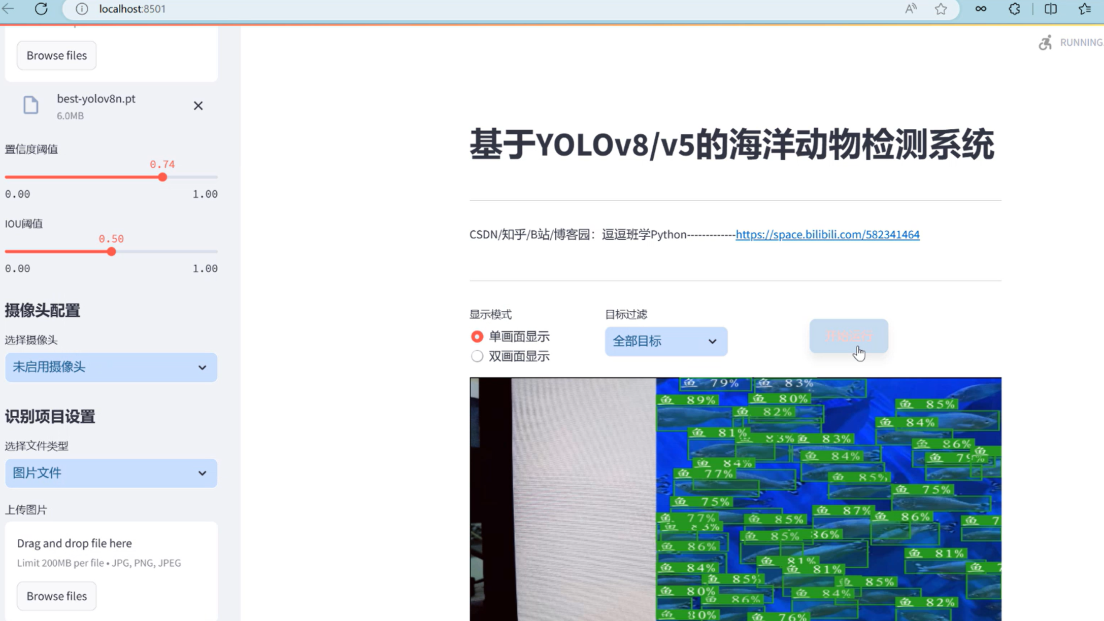 基于深度学习的海洋动物检测系统（网页版+YOLOv8/v7/v6/v5代码+训练数据集）