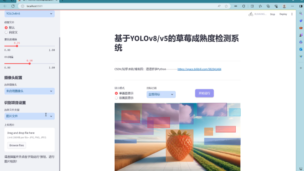 基于深度学习的草莓成熟度检测系统（网页版+YOLOv8_v7_v6_v5代码+训练数据集）