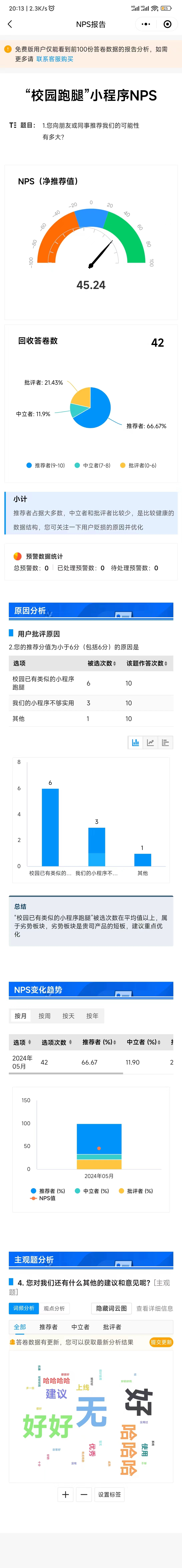 小组练习：拿出手机发朋友圈/微信群, 收集你的目标用户对你当前产品的NPS。 每个项目小组收集不少于