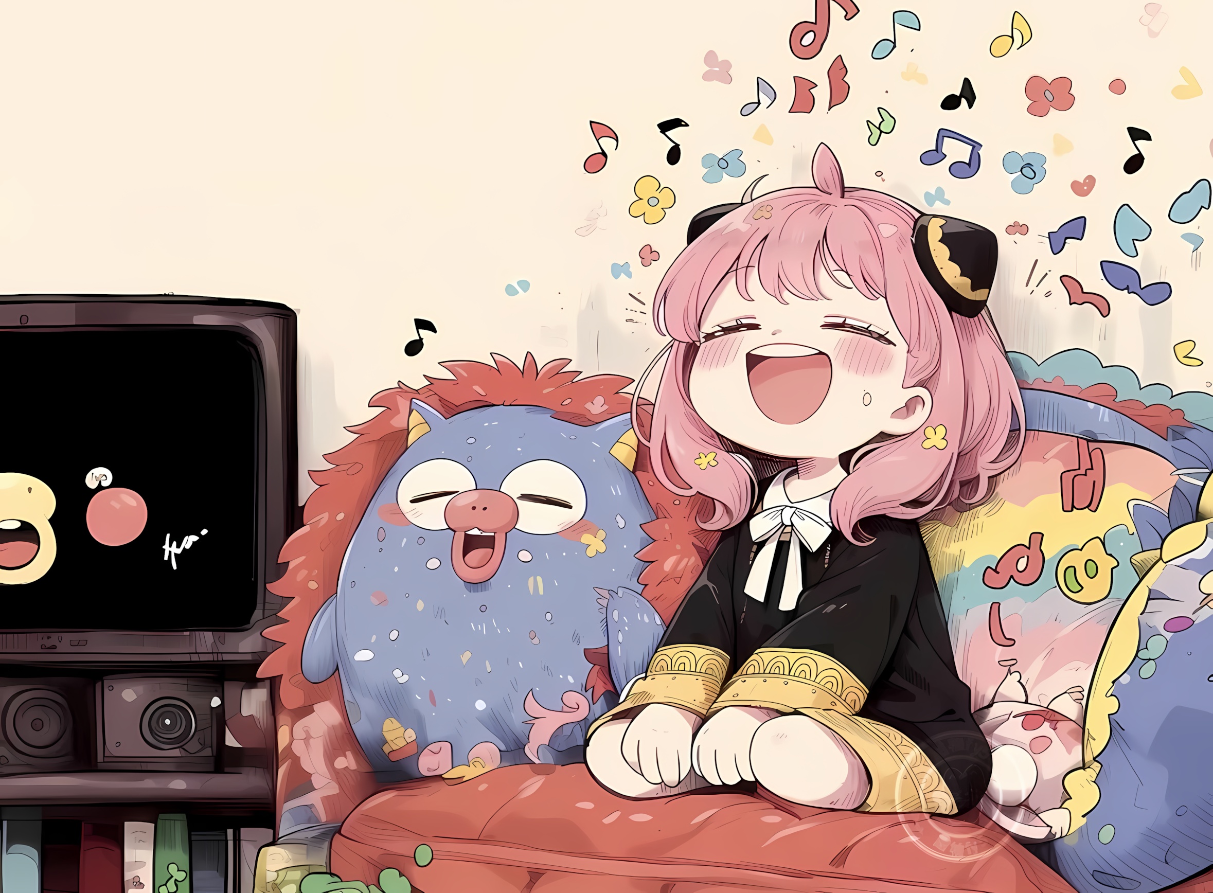 【哲风壁纸】动漫-卡通抱枕-开心