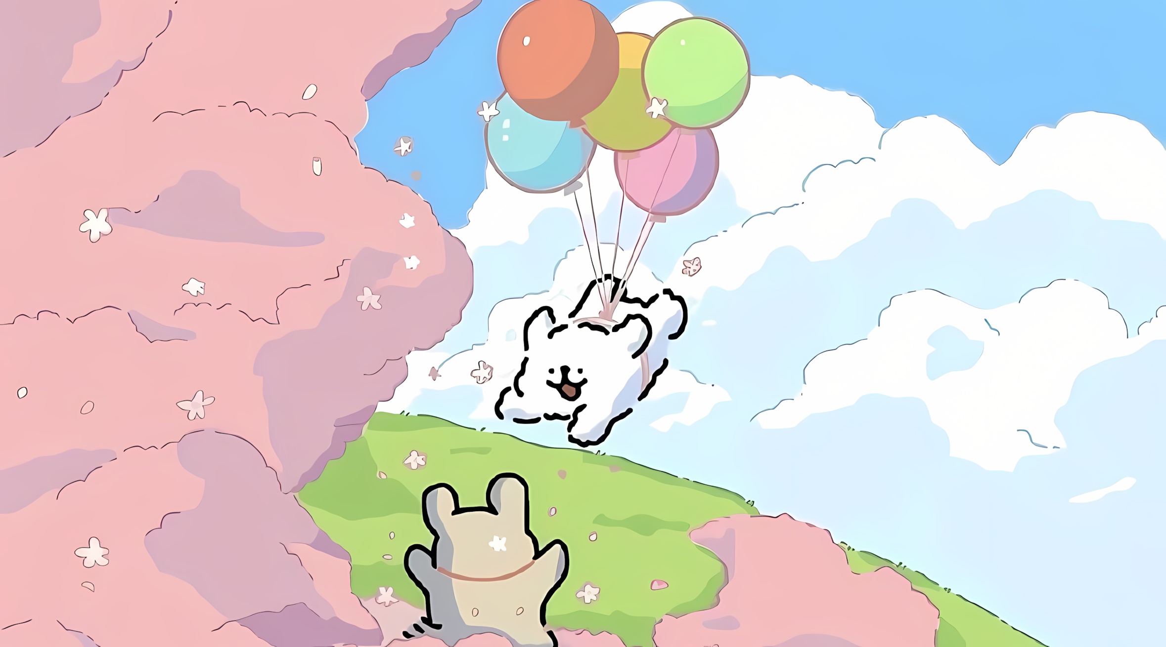 【哲风壁纸】云朵-卡通-小动物