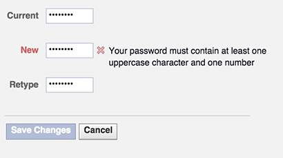 Password complexity rules