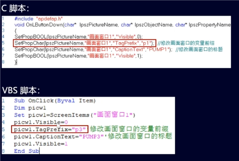 WinCC动态修改画面窗口变量前缀