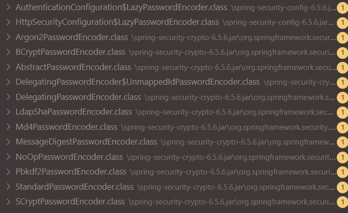 PasswordEncoder实现类