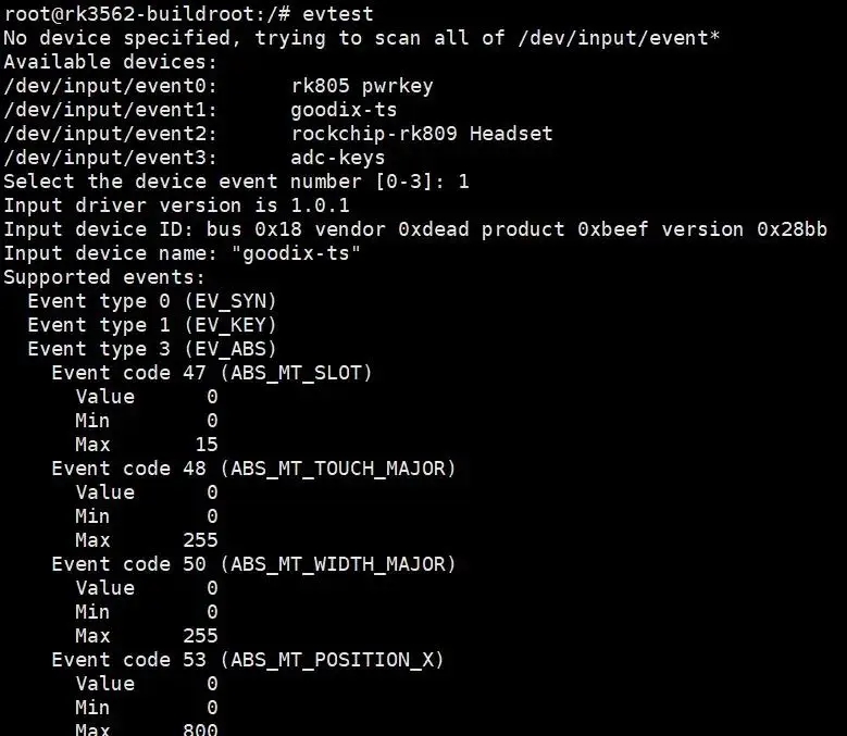 Linux查看触摸坐标点的方法，触觉智能RK3562开发板，瑞芯微、全志等通用