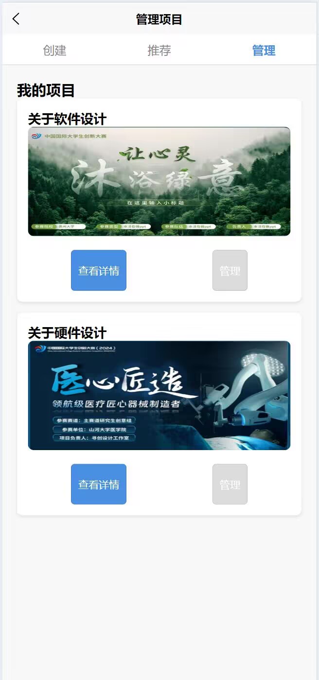 项目列表页面