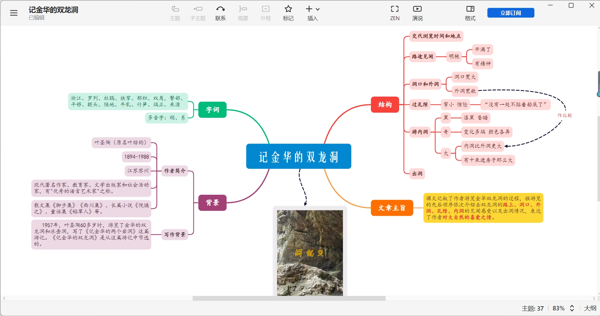 记金华的双龙洞地图图片