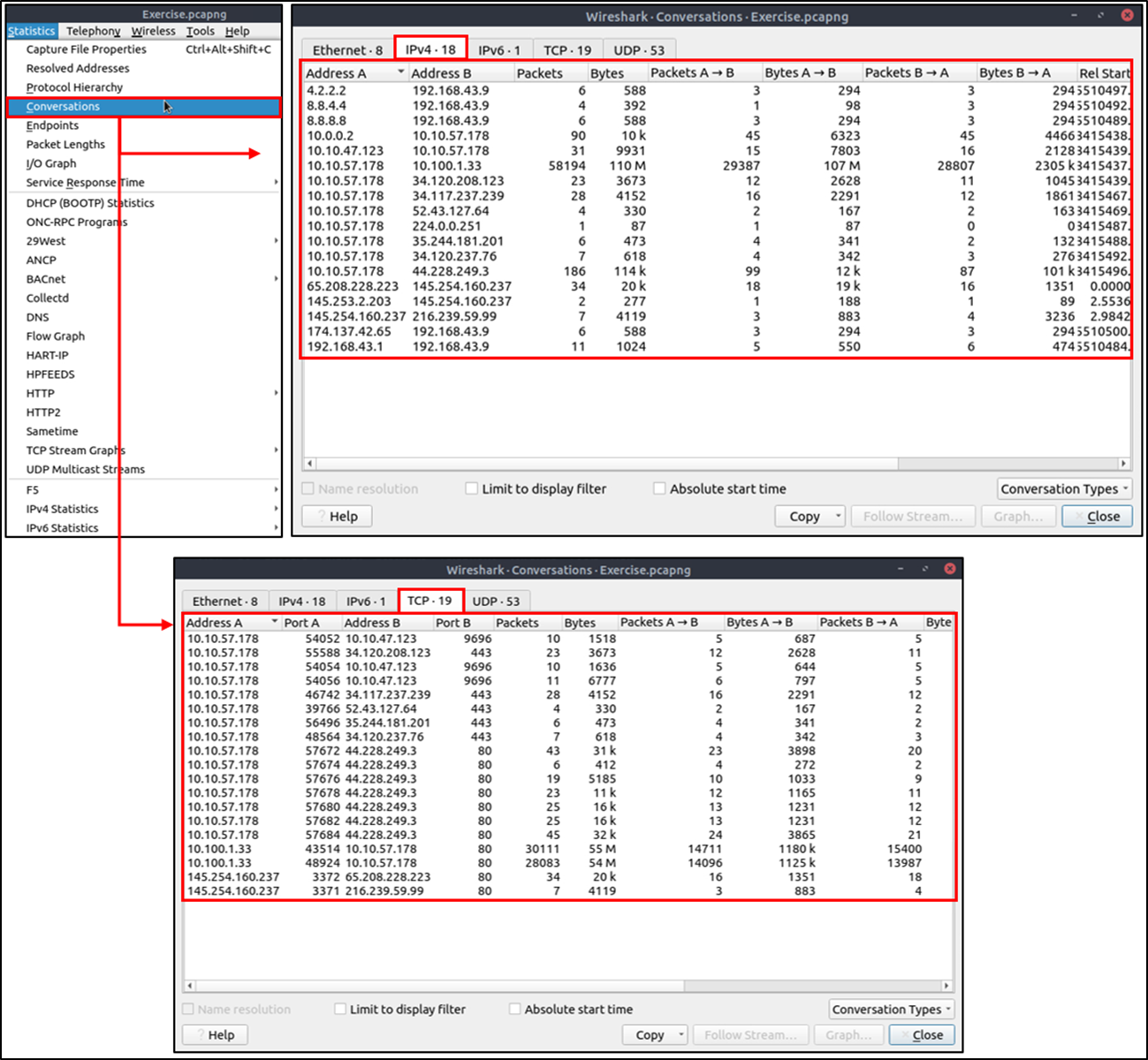Wireshark - conversations