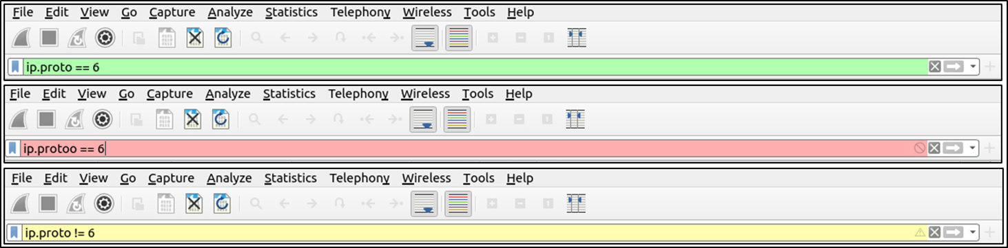 Wireshark - filter colours