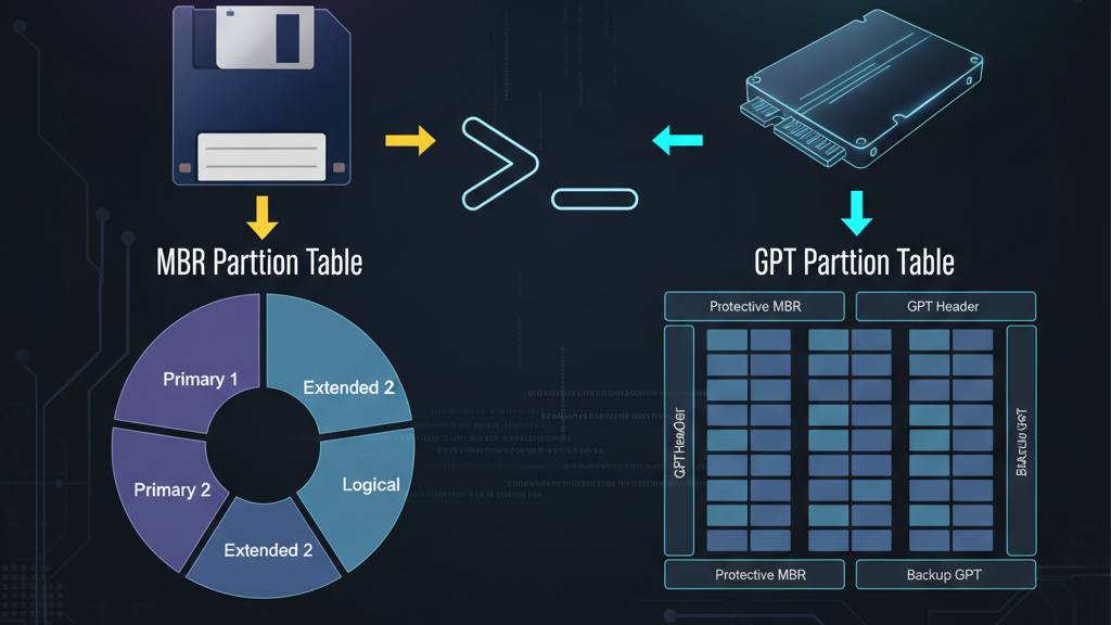 BIOS/UEFI 与其分别使用的磁盘分区形式 MBR/GPT