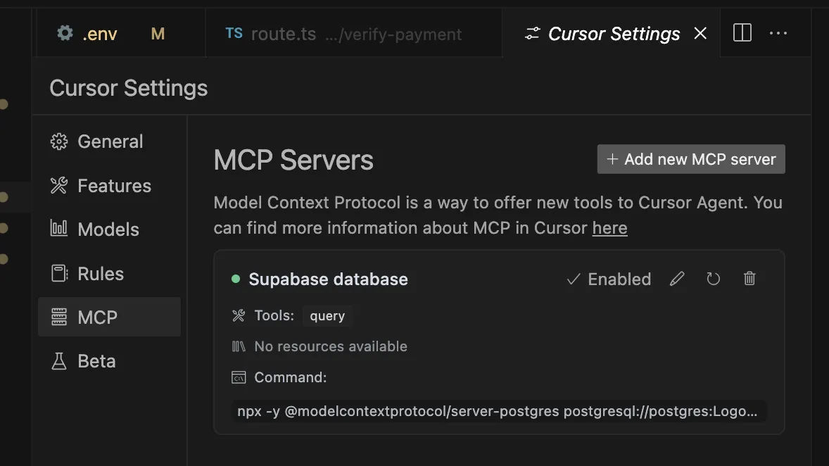 如何通过 MCP 将你的 Supabase 数据库连接到 Cursor - 果冻人工智能 - 博客园