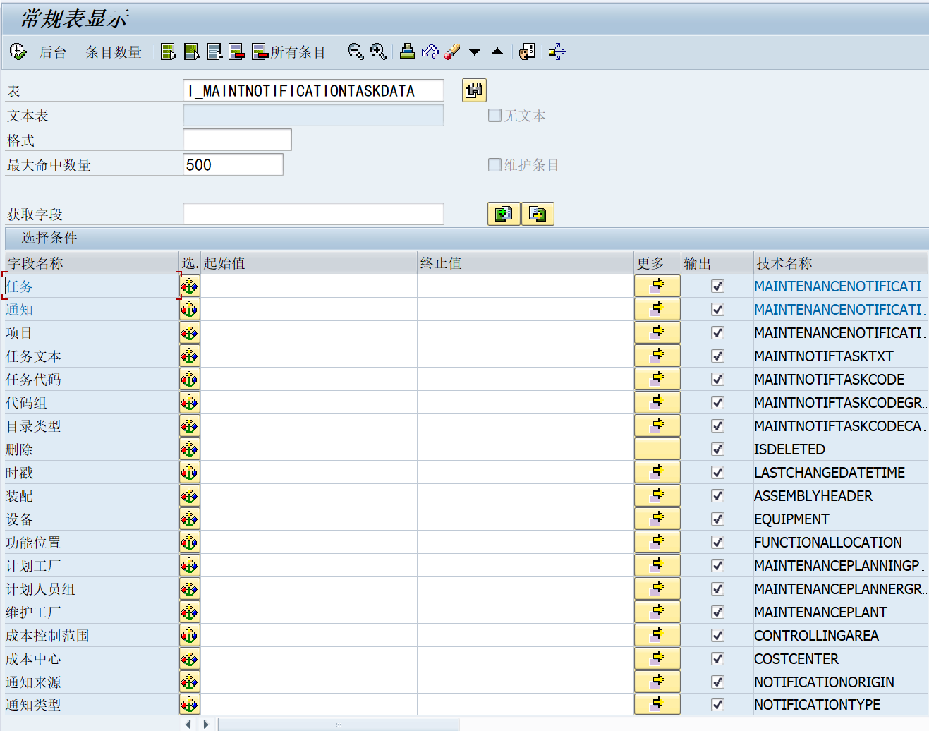 CDS标准视图：维护通知任务数据 I_MaintNotificationTaskData