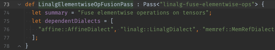 LinalgElementwiseOpFusionPass定义 LinalgElementwiseOpFusionPass定义