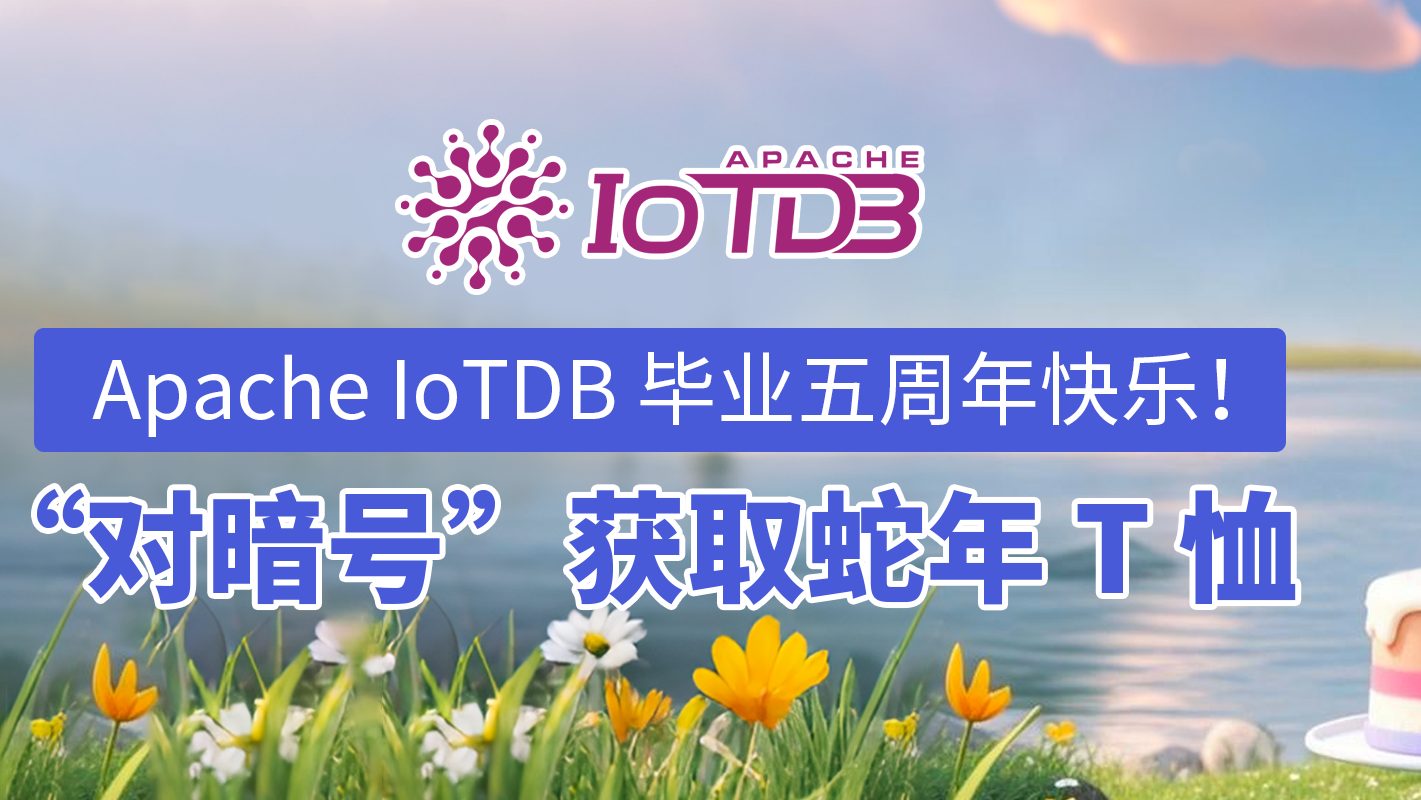 时序数据库 Apache IoTDB 毕业五周年,“对暗号”获取你的蛇年 T 恤!