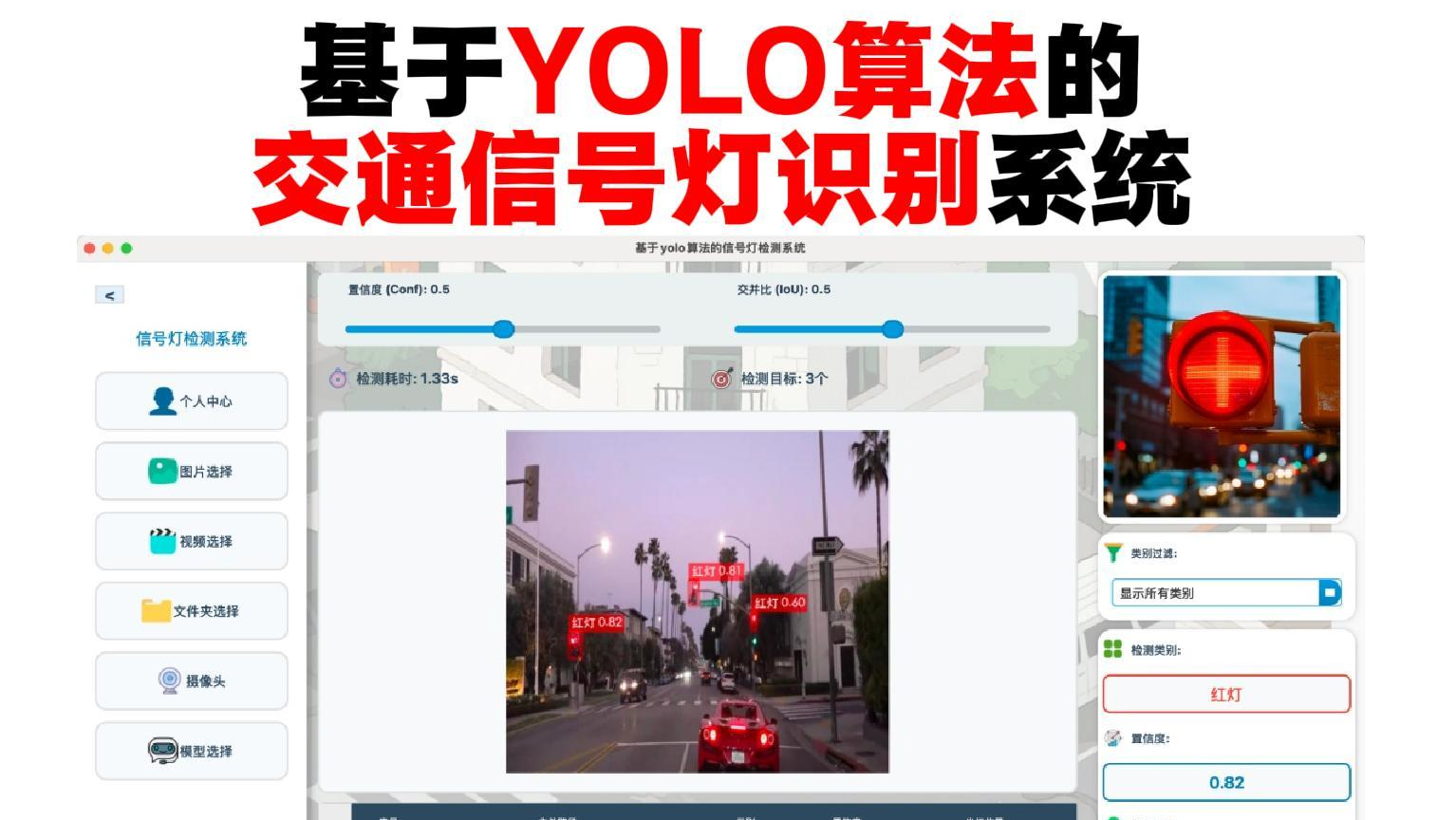 基于深度学习的交通信号灯识别系统演示与介绍(YOLOv8/v5/v11模型+Pyqt5界面+训练代码+数据集)
