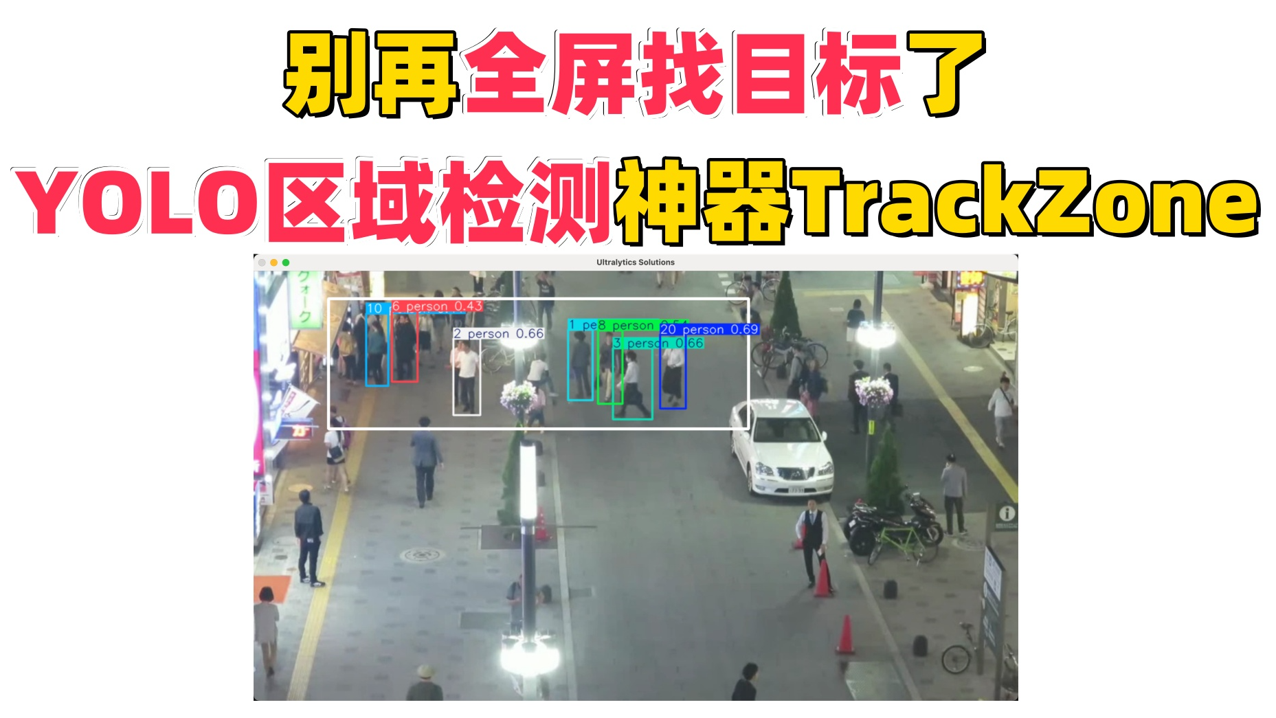 别再全屏找目标了！YOLO区域检测神器TrackZone