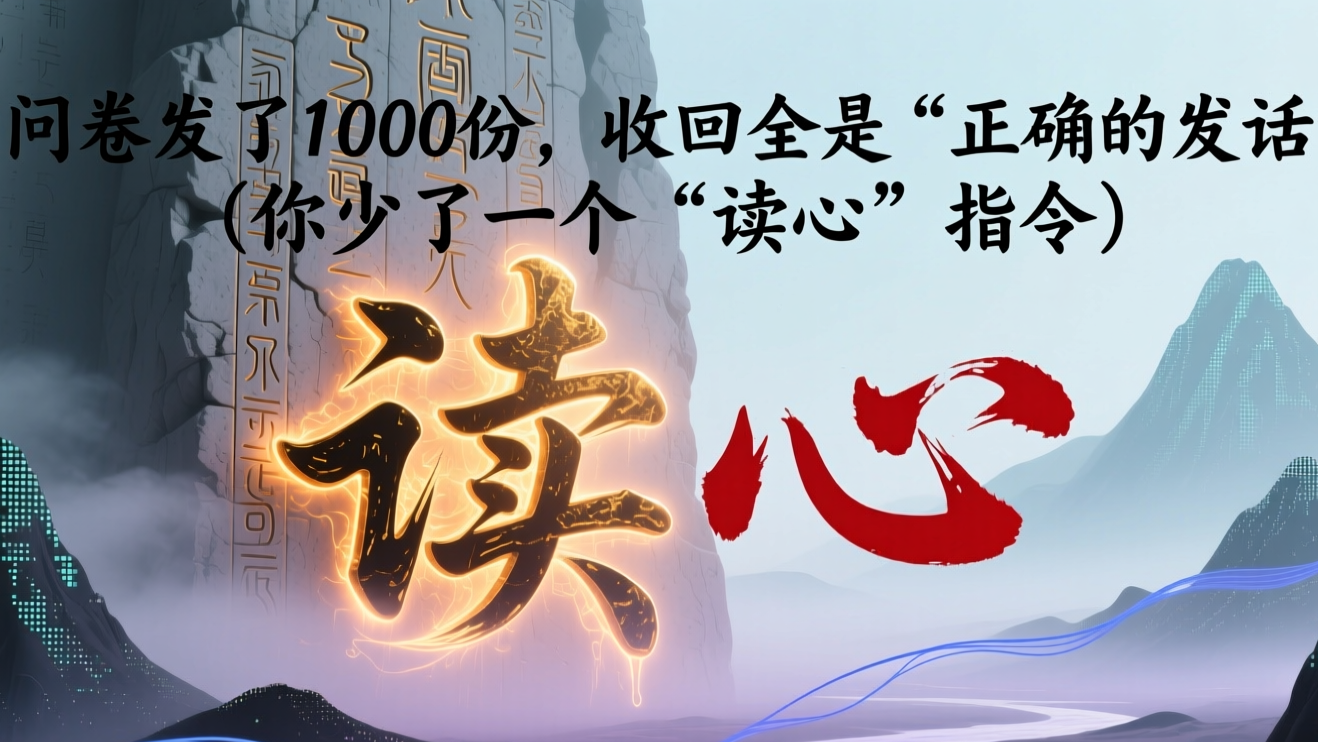 问卷发了1000份，收回全是&quot;正确的废话&quot;？你少了一个&quot;读心&quot;指令