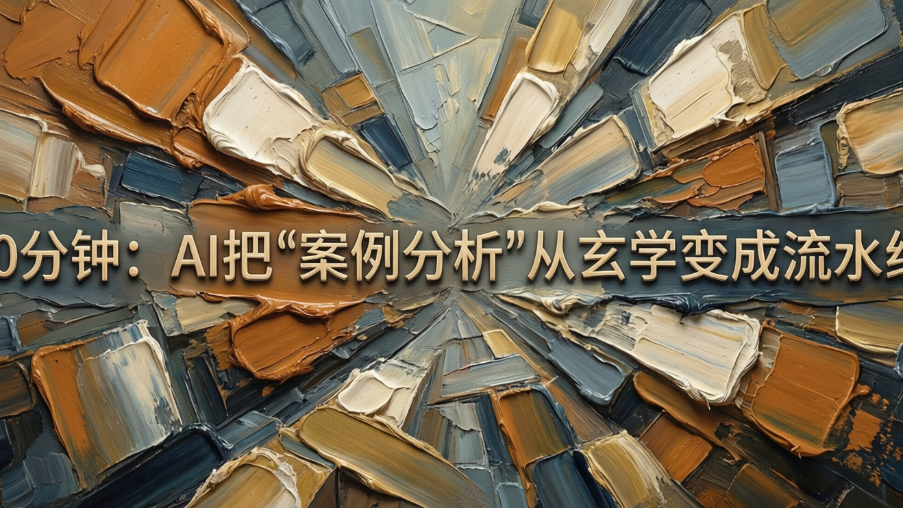 3小时变成30分钟：AI把"案例分析"从玄学变成流水线