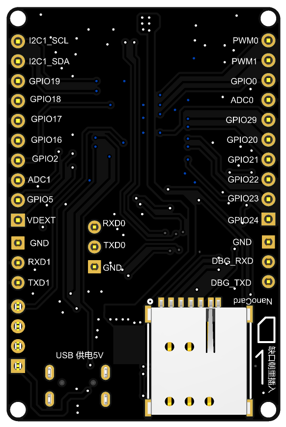 ML307C开发板背面图