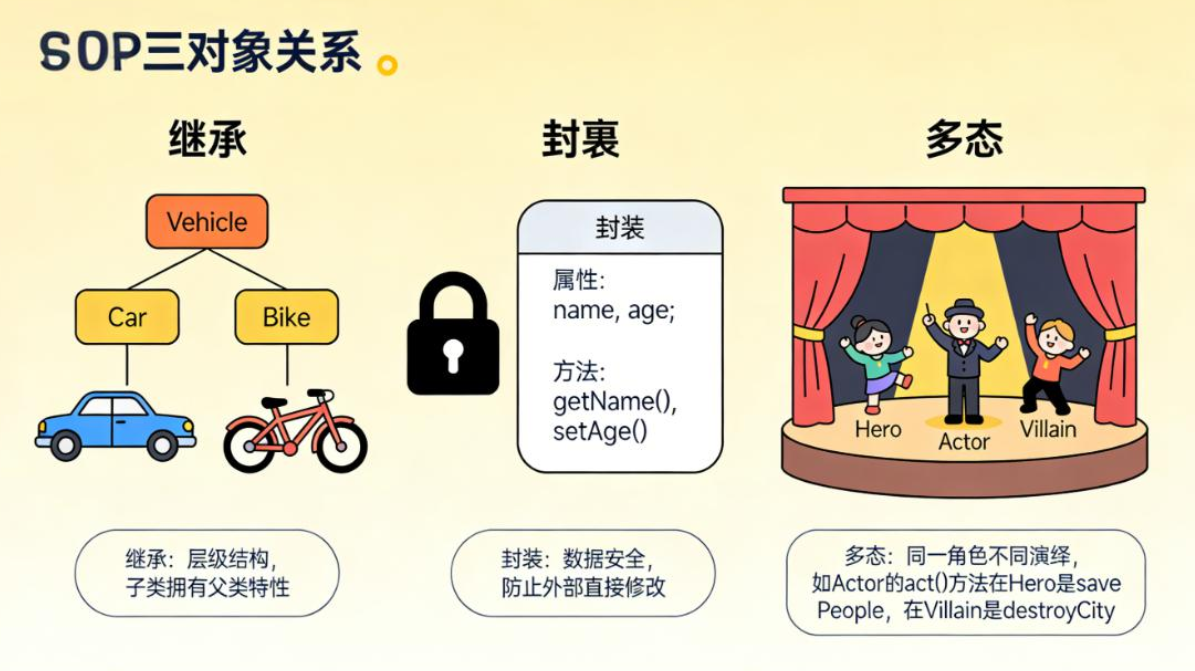 OOP三大对象关系示意图