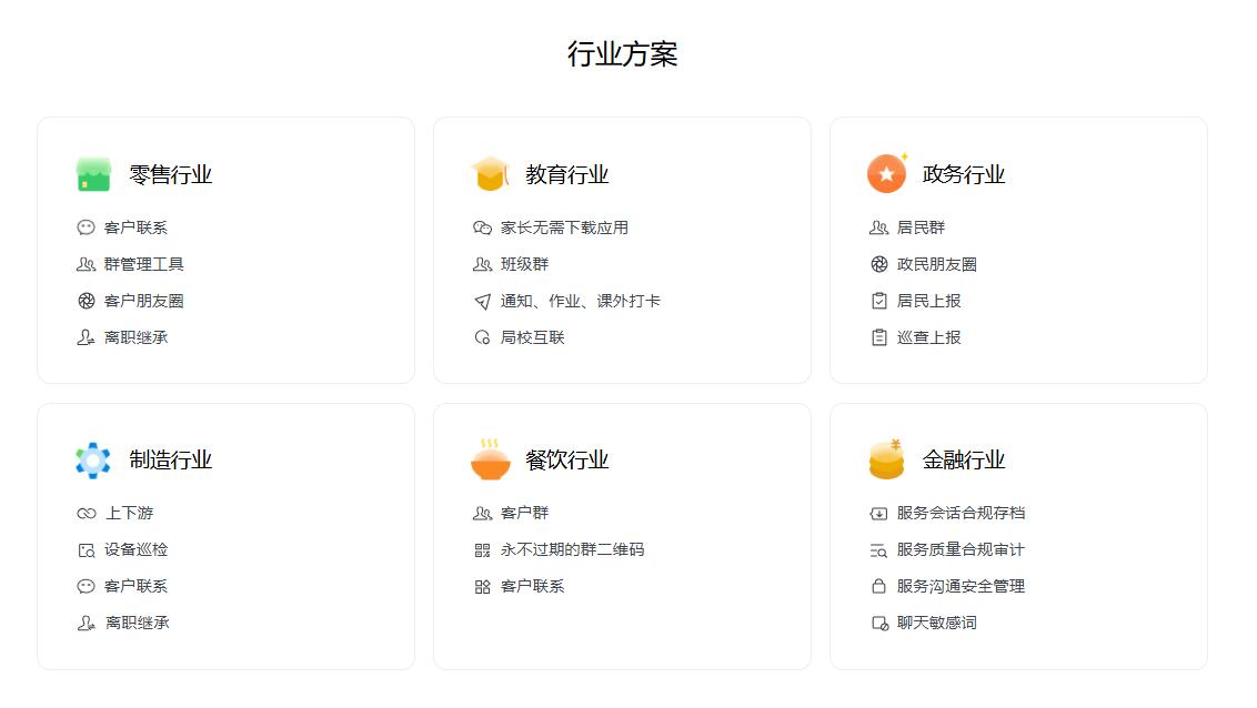 行业解决方案对比